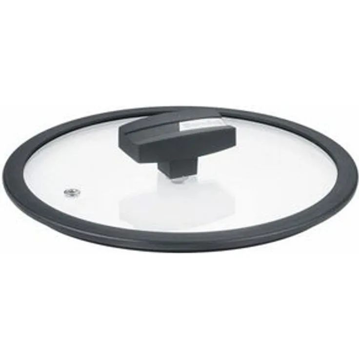 Berndes Balance Glasdeckel mit Silikonring, Spezialglas, Transparent / Schwarz, Ø 16 cm, 007816