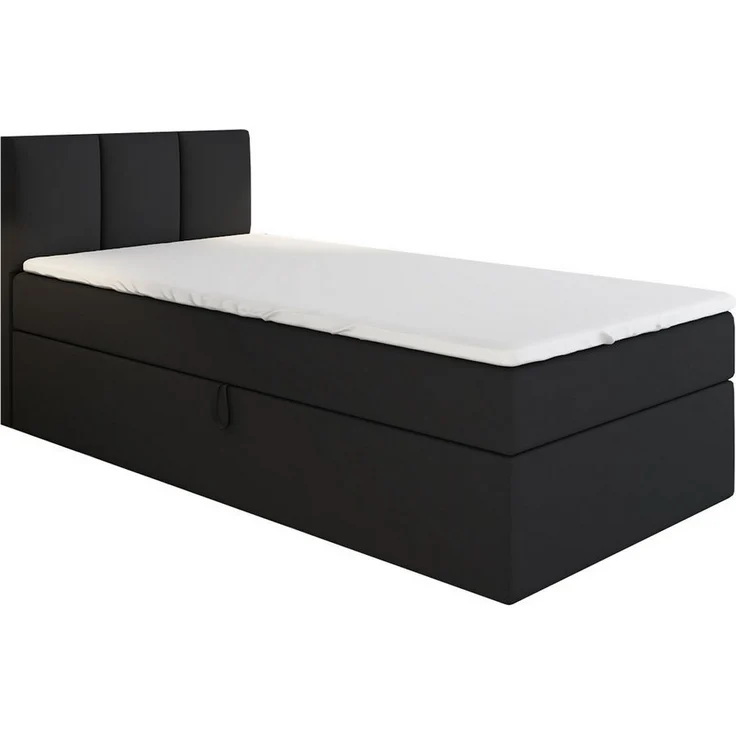 A&J MöbelLand GmbH Boxspringbett Einzelbett NASI mit Bettkasten, Topper und gepolstertem Kopfteil. (Boxspringbett mit Bettkasten und gepolstertem Kopfteil. Gratis Topper – nur jetzt erhältlich!, Kostenlose Lieferung! TOP ANGEBOT), Länge 208 cm Höhe 106 cm – Bild 5