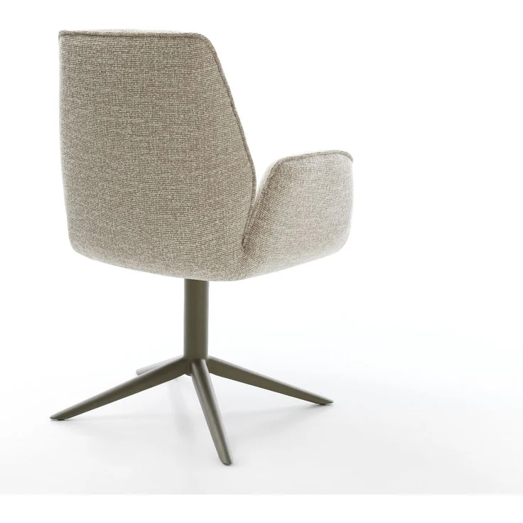 Drehstuhl Zoa-Flex Webstoff Soft Beige Fußkreuz Effektfinish Titan 360° drehbar Wippfunktion Taschenfederkern – Bild 5