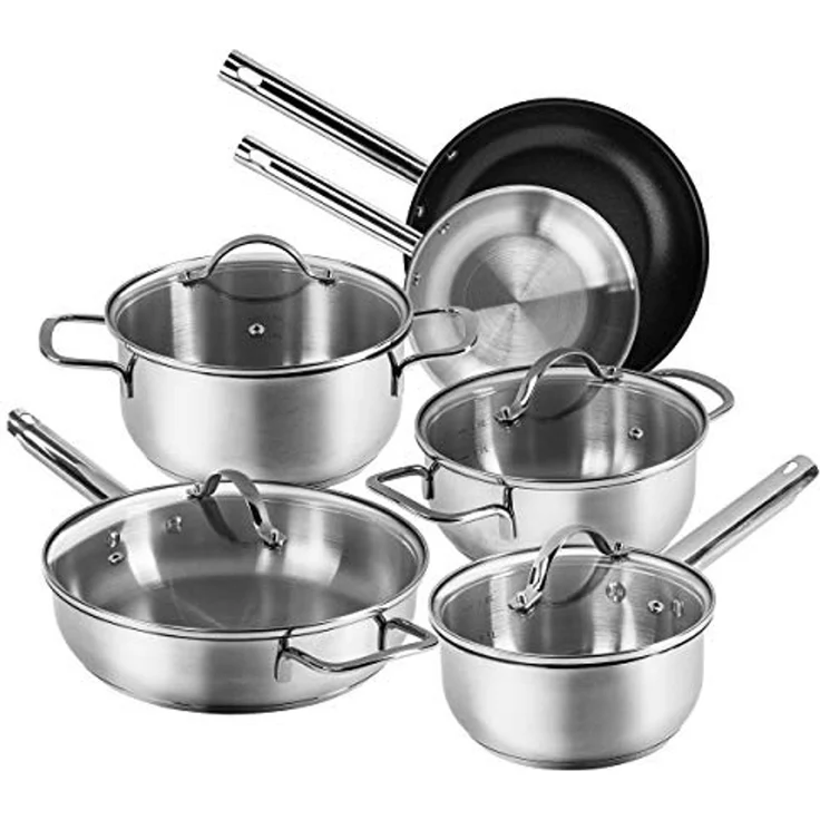 Karcher Topf-Set Jovita, Edelstahl (10-tlg), inkl. 4 Glasdeckel, integrierte Literskala, Induktion – Bild 1