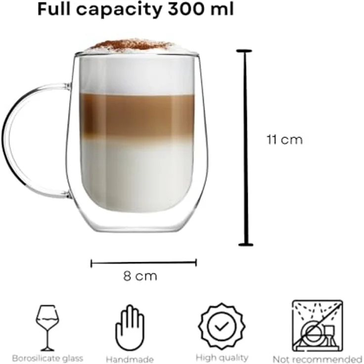 Vialli Design Komplett-Set 2 Gläser mit doppelter Wand Amo 300 ml 8616 – Bild 4