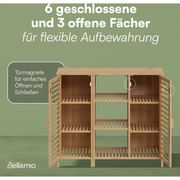 Bellamio Newa Badezimmer-Set, 1x Waschbeckenunterschrank, 1x Schrank mit 9 Fächern – Bild 6