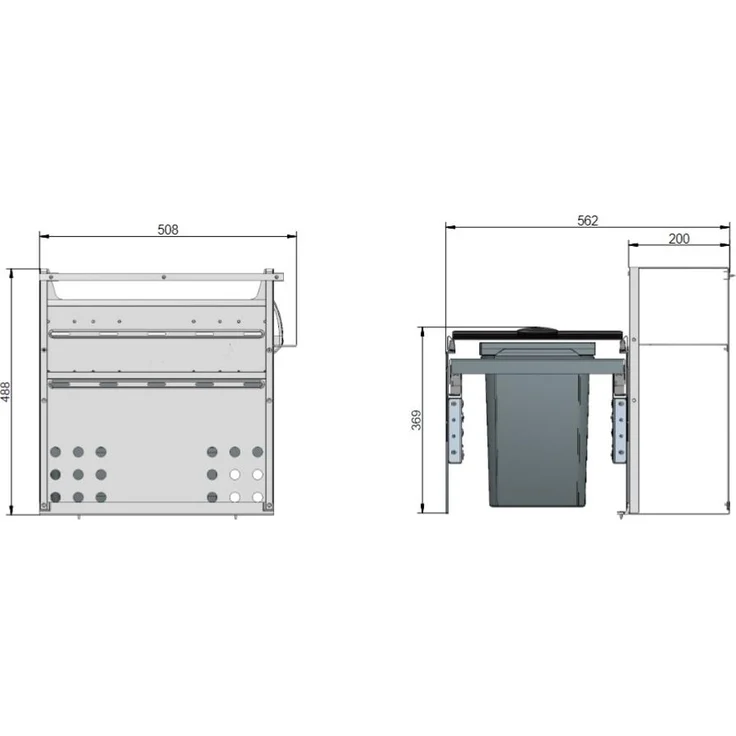 Naber 8013347 Abfallsammler Cox® Base Q 360 S/400-1, anthrazit, 20 Liter, geeignet für Quooker Systeme / 60 cm Schrankbreite – Bild 3