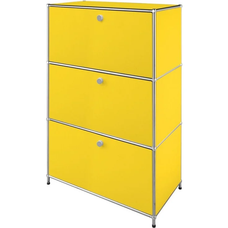 Floordirekt Sideboard Concept Epure MK-129 Metallschrank, 3 verschließbare Fächer, 3 verschließbare Fächer, B75×T40×H120 cm – Bild 1