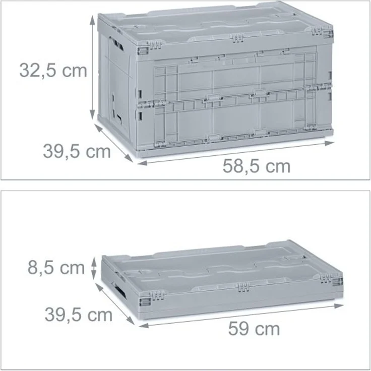 Relaxdays 4 x Transportbox 60 L mit Deckel – Bild 4