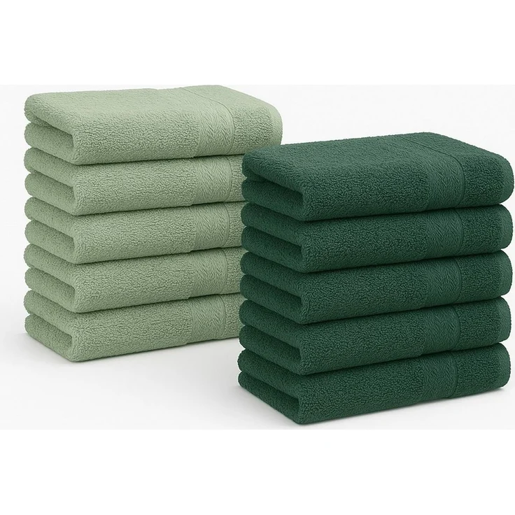 Betz Gästehandtücher 10 Stück Premium Gästetuch Set 30x50 cm heugrün und tannengrün, (10-St) – Bild 1
