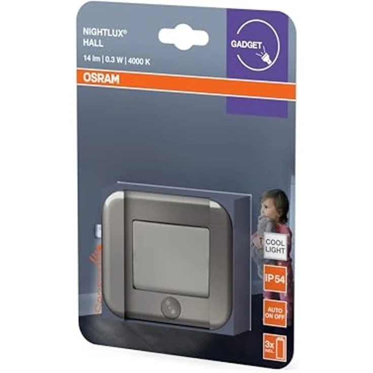 Osram LED-Nachtlicht Nightlux Hall mit Licht- & Bewegungssensor 8,4 cm kaltweiß silber – Bild 3