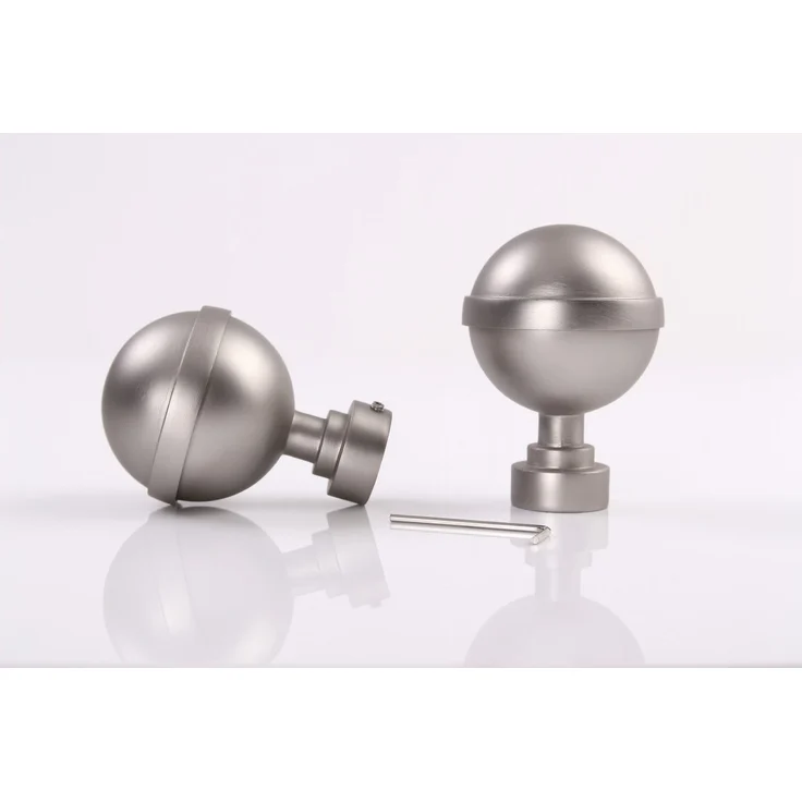 Deco-Raum® Gardinenstange 1-lauf 25mm Kugel | Länge: 250cm | Material: Metall | Farbe: Edelstahl-optik – Bild 8