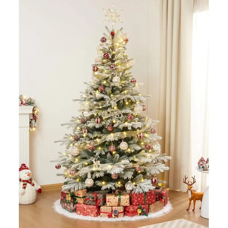 Yorbay Künstlicher Weihnachtsbaum Künstlicher Christbaum, mit Schnee, Metallständer – Bild 7