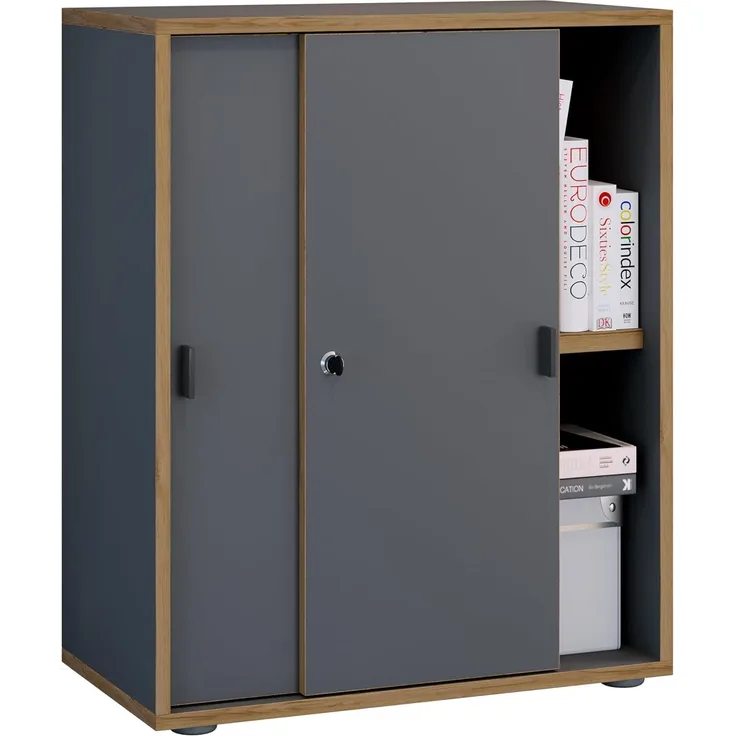 VCM Büroschrank Salia 920733 Anthrazit H. 74 x B. 60 x T. 37 cm
