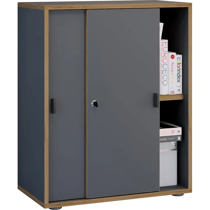 VCM Büroschrank Salia 920733 Anthrazit H. 74 x B. 60 x T. 37 cm