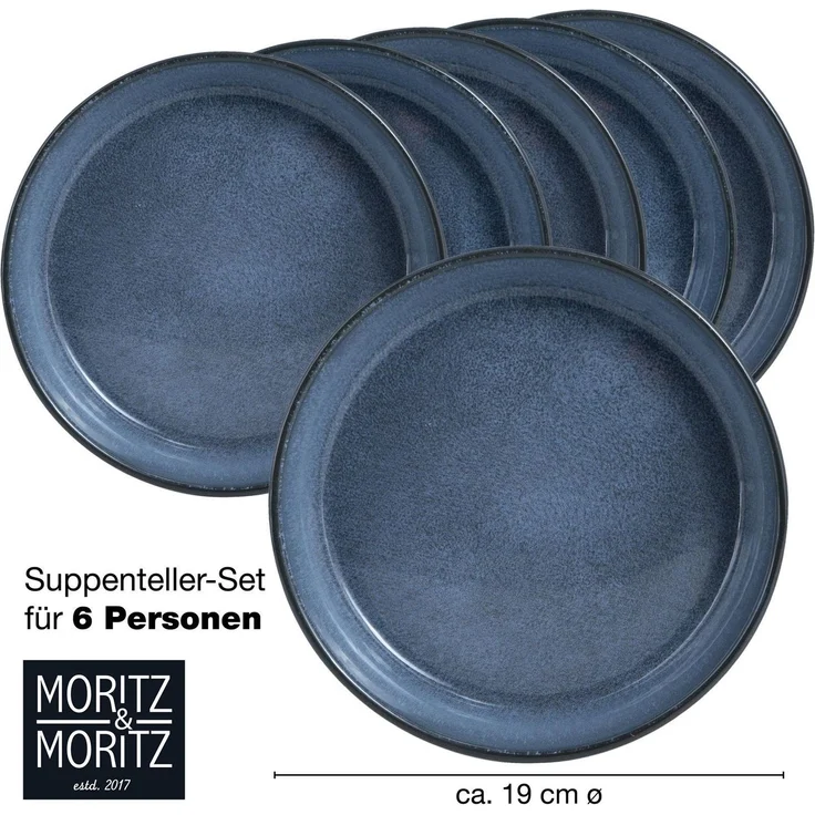 Moritz & Moritz VIDA 6tlg Suppenteller Blau – Bild 5