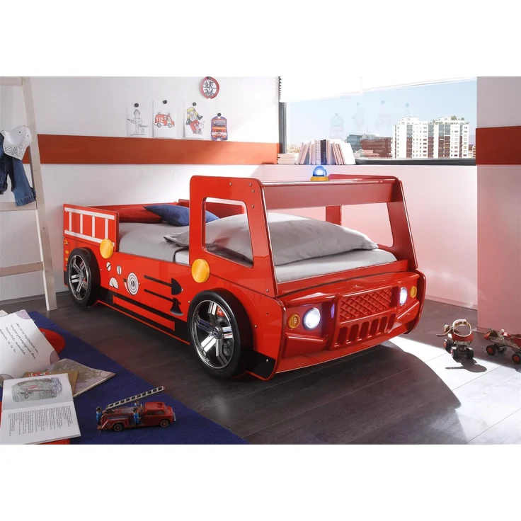 Autobett >Spark< in rot - 214,5x98x112cm (BxHxT) – Bild 1