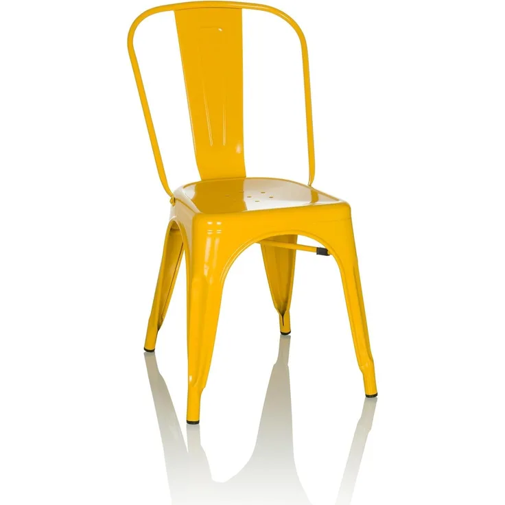 hjh OFFICE Bistrostuhl VANTAGGIO Comfort Metall Gelb Stuhl im Industry-Design, stapelbar, 645091