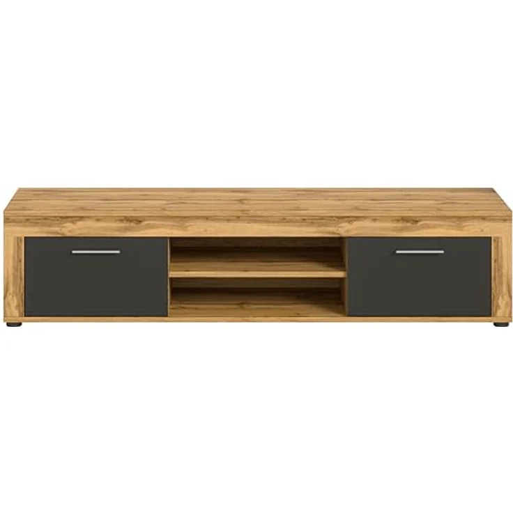 Xonox Lowboard, Grau, Holzwerkstoff, 160x37x40 cm, mit 2 Türen und 2 variablen Einlegeböden, FSC®-zertifiziert – Bild 4