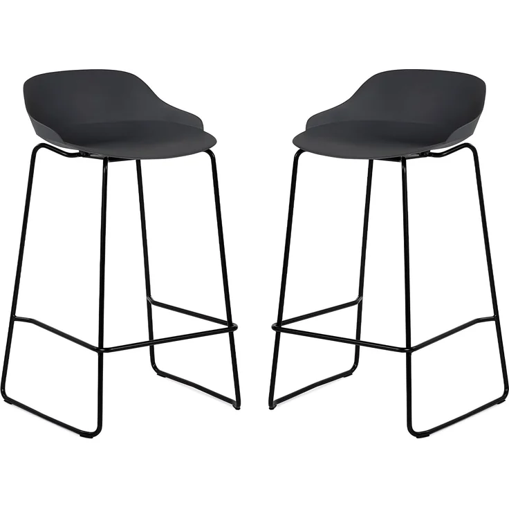 Julian Bowen 2er-Set Rocco-Hocker, Dunkelgrau, Polypropylen, 83 x 48 x 49 cm – Bild 4