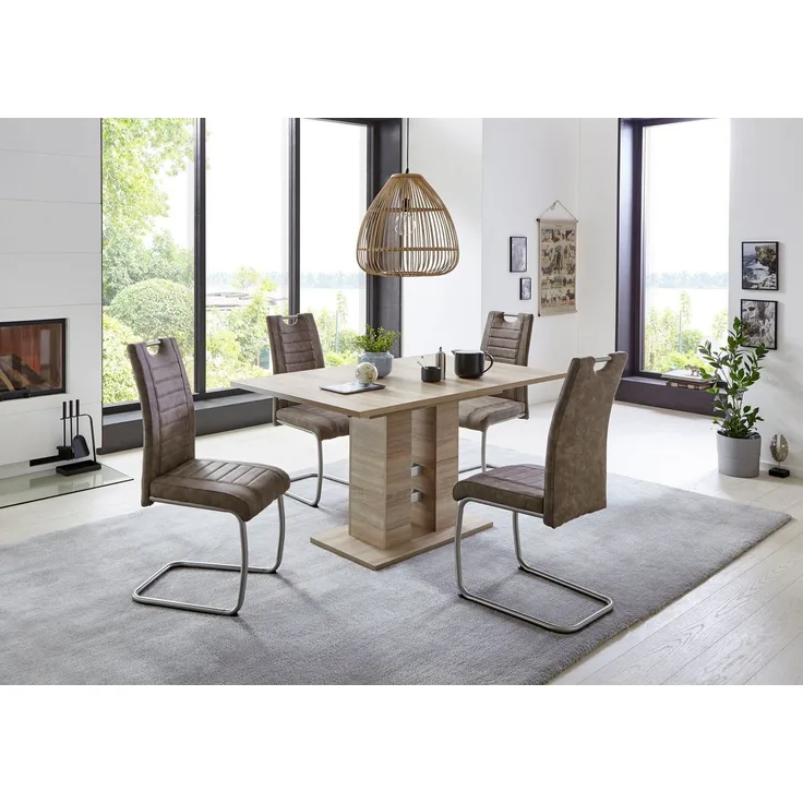 HELA Essgruppe Ulla, (Set, 5-tlg), ausziehbar 140 - 220 cm, Edelstahl, 140 Kg Belastbar
