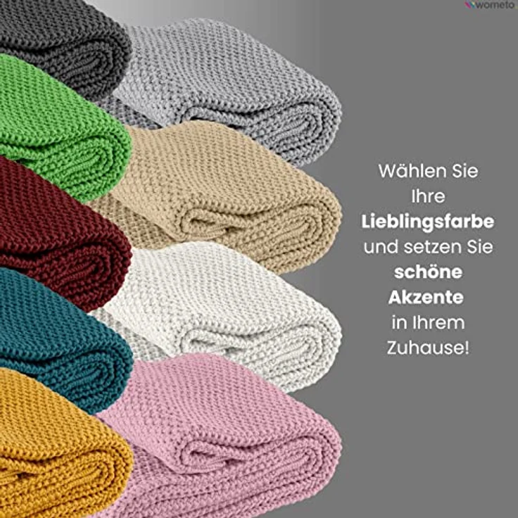 wometo Strickdecke, Grau, 140x190 cm, Oeko-Tex® zertifiziert, super weich und pflegeleicht, Wohntextilien – Bild 6