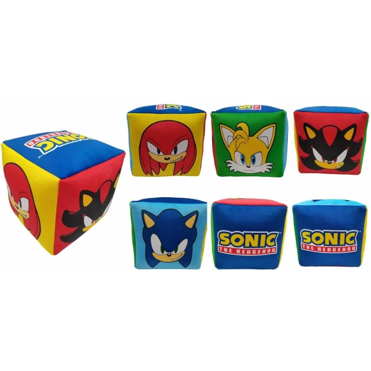 Sonic Würfelkissen Weiches Polyester-Kuschelkissen 25x25x25 cm