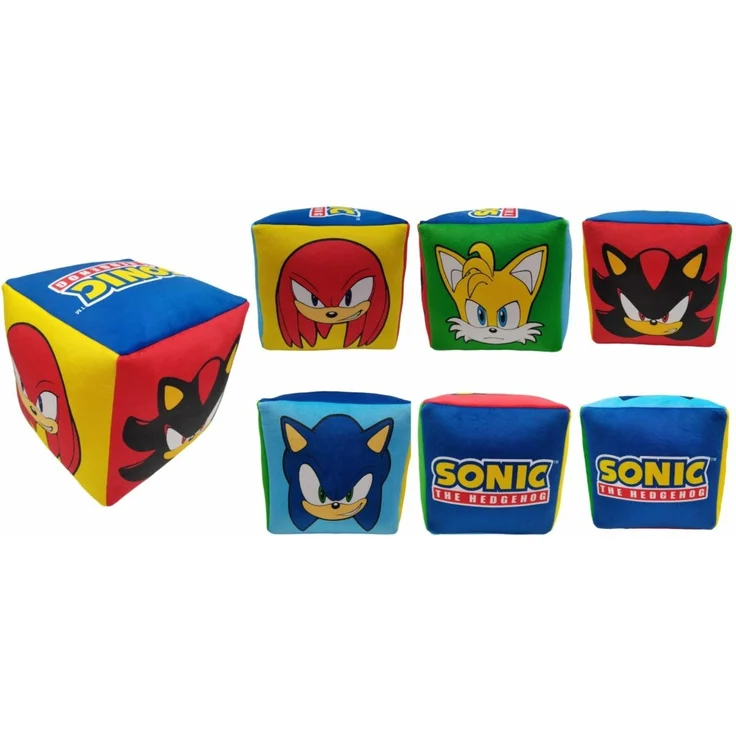 Sonic Würfelkissen Weiches Polyester-Kuschelkissen 25x25x25 cm – Bild 1