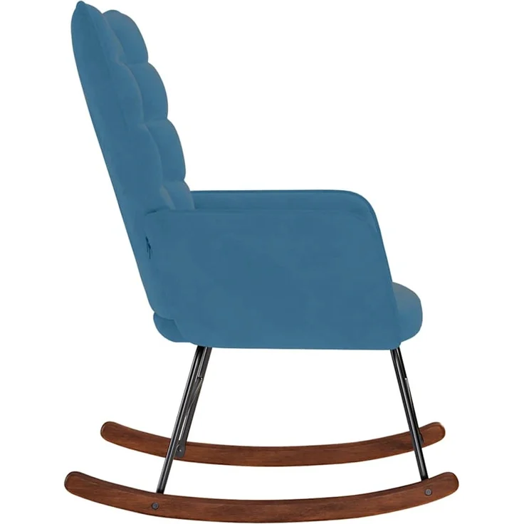 vidaXL Schaukelstuhl Blau Samt 4016842 – Bild 3