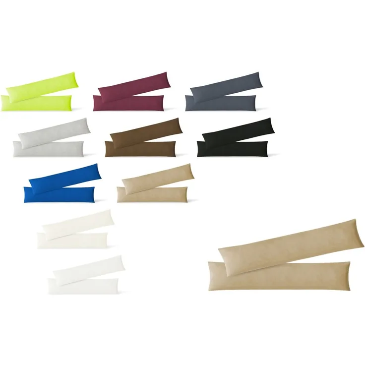 Jersey Kissenbezug, 2er Set, Baumwolle, Sand, 40x145 cm