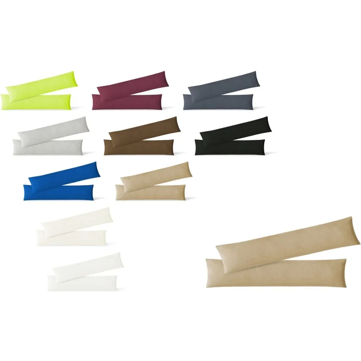 Jersey Kissenbezug, 2er Set, Baumwolle, Sand, 40x145 cm – Bild 1