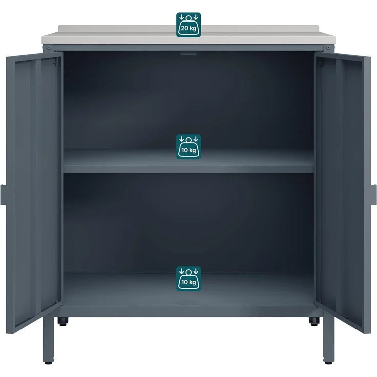 Outdoor Schrank Bolognano 92x80x50 cm Dunkelgrau, matt [casa. pro] – Bild 3
