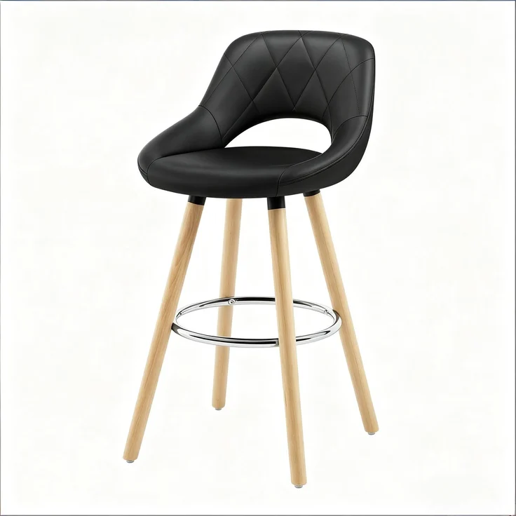Multifunktionaler Stuhl,Rückenlehne für Essstühle,Bar Stuhl,für Küchen,Bars,Schmuckgeschäfte(Es ist nur ein Bar Stuhl enthalten)--Schwarz--43x40x70cm--YOUDENOVA – Bild 7