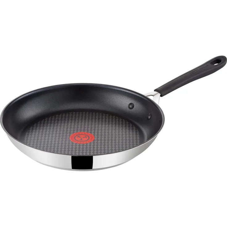 Tefal E85717 Jamie Oliver Edelstahl Pfannenset 2-teilig – Antihaft Bratpfannen 20cm & 26cm mit Thermo-Spot, Induktionsgeeignet, robust, langlebig, inkl. Filz Pfannenschoner