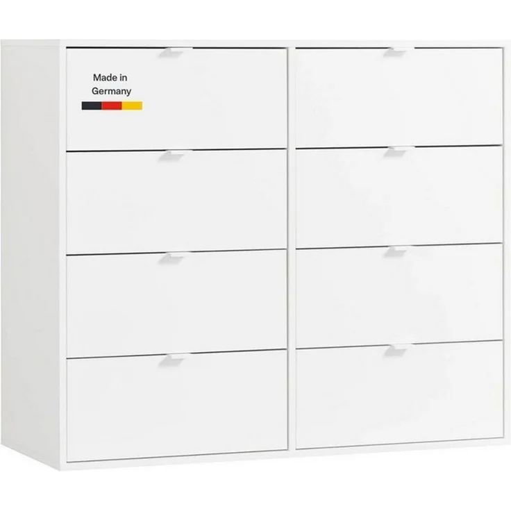 mokebo Sideboard Die Stilvolle, Made in Germany, Nachttisch, Highboard, Anrichte, Sideboard in Weiß – Bild 1
