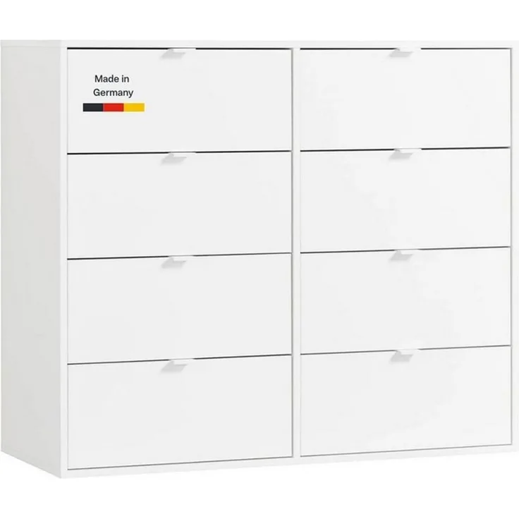 mokebo Sideboard Die Stilvolle, Made in Germany, Nachttisch, Highboard, Anrichte, Sideboard in Weiß