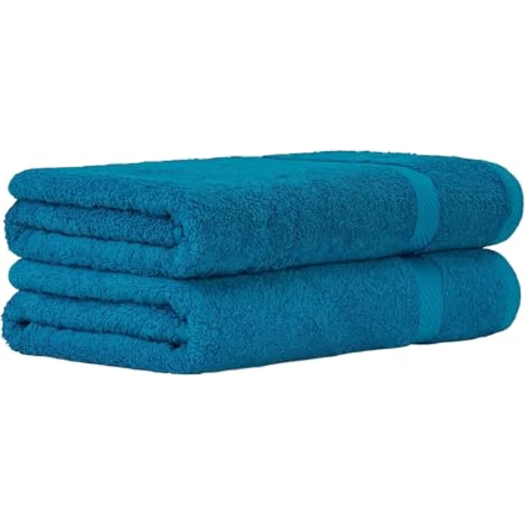 Luckytowel Handtücher Set 50x100 cm, Oeko-TEX Handtuch-Set, 100% Baumwolle, 600 g/m², flauschig & saugstark, 2er Pack, Türkis – Bild 1