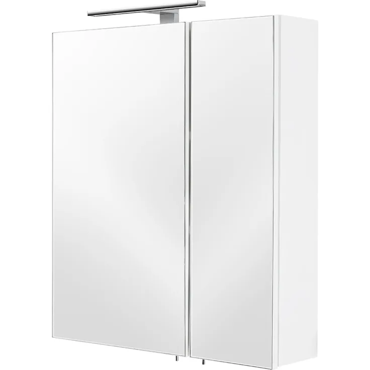Spiegelschrank, weiß, Beleuchtung, B x H x T 60 x 68 x 16 cm