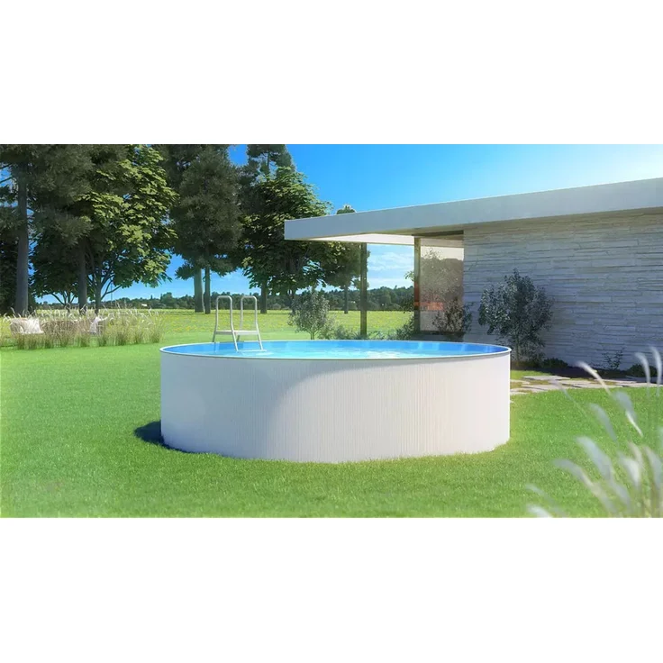 Steinbach Stahlwand Swimming Pool "New Splasher Secure", Stahl Weiß, Ø 350 x 90 cm – Bild 2