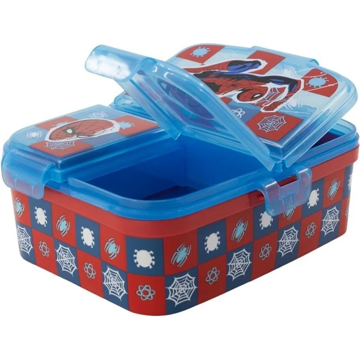 Lunchbox für Kinder mit 4 Fächern aus Kunststoff verschiedene Motive Spider-Man – Bild 3
