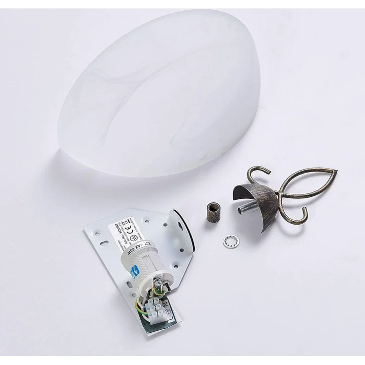 Lindby Wandleuchte Mohija, Glas Weiß IP20, 1 x 60 W – Bild 8