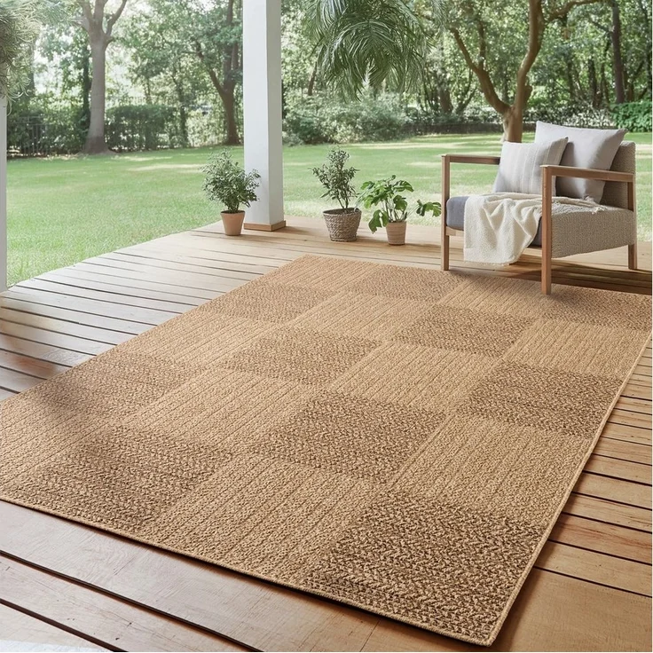 SIMPEX24 Outdoorteppich Boho Design, Läufer, Höhe: 5 mm, Outdoor Teppich Wetterfest Modern Wohnzimmer Küchen Terrasse Balkon – Bild 5