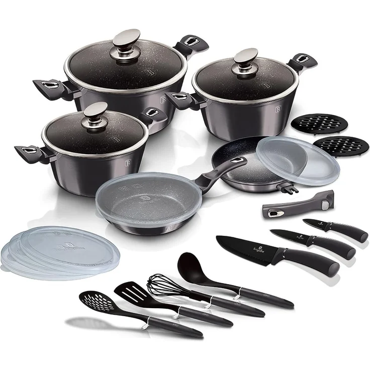 Berlinger Haus Kochen Berlinger Haus Topfset 22 Ele. Metallic Carbon Pro BH7181 – Bild 4