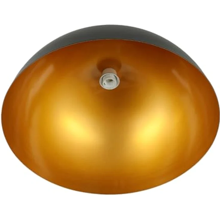 Licht-Erlebnisse Hängeleuchte Industrial Gold Schwarz matt, Ø50cm, E27, höhenverstellbare Pendellampe für Esszimmer und Wohnzimmer – Bild 4