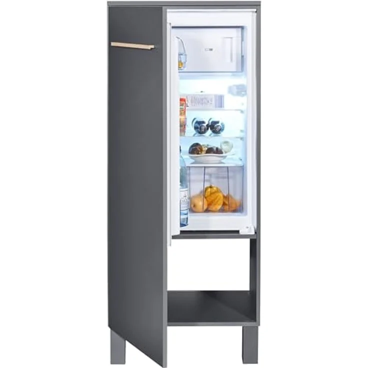 Kühlumbauschrank >Benedicto< in anthrazit / Sonoma-Eiche - 60x139x60 (BxHxT) – Bild 4