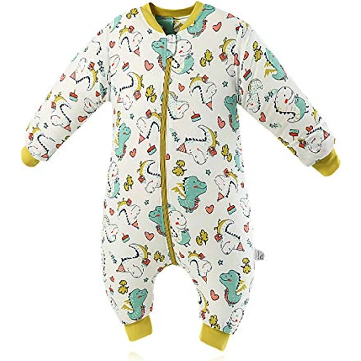 SONARIN Babyschlafsack mit Beinen Schlafsack mit Füße,abnehmbaren Ärmeln,dünn,2,5 Tog,Bio-Baumwolle Verschiedene Größen von 6 Monaten bis 6 Jahren – Bild 2