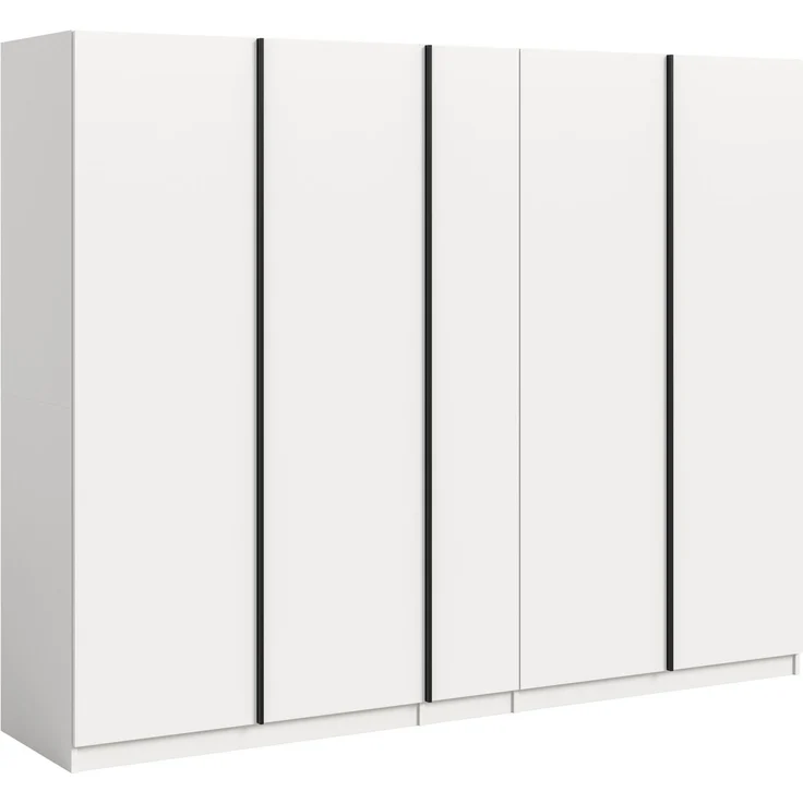 Home affaire Kleiderschrank BENDINGO, Schlafzimmerschrank, Schrank, Garderobenschrank (OTTO BESTSELLER, Garderobe & Schlafzimmer) Breite 230cm, weiß, 5-türig, 2 Kleiderstangen und 6 Ablageböden – Bild 1