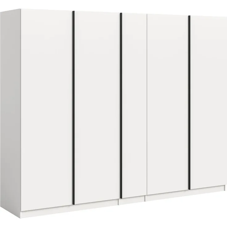 Home affaire Kleiderschrank BENDINGO, Schlafzimmerschrank, Schrank, Garderobenschrank (OTTO BESTSELLER, Garderobe & Schlafzimmer) Breite 230cm, weiß, 5-türig, 2 Kleiderstangen und 6 Ablageböden