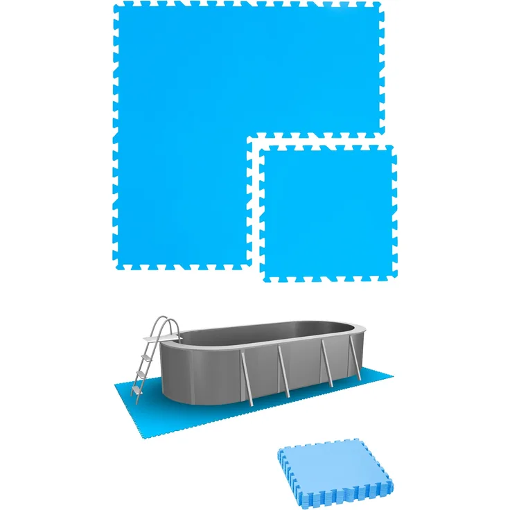 1m² Poolunterlage 4 Poolmatten 50x50cm in Blau