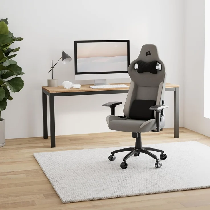 Corsair T3 Rush Gaming-Stuhl, Grau und weiß, One Size – Bild 2