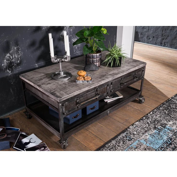 Couchtisch Mango 110x60x50 grau lackiert HEAVY INDUSTRY #122 – Bild 2