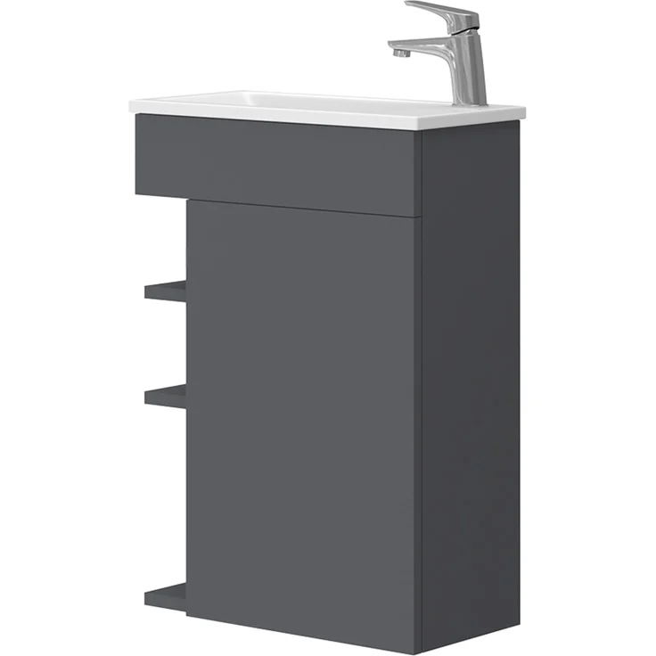 Waschbeckenunterschrank Amadeo Anthrazit 2 Teile, mit Waschbecken Vicco – Bild 1