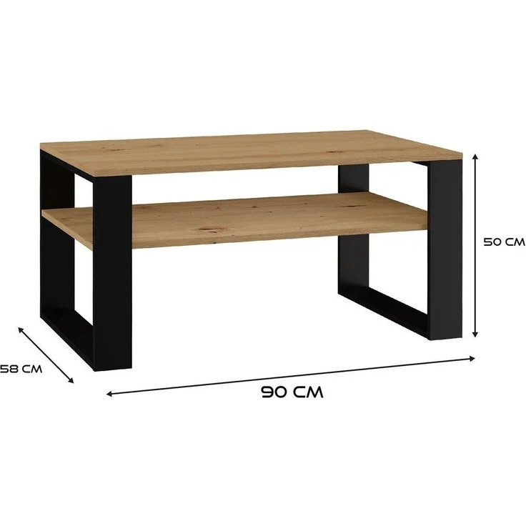 TOPESHOP COUCHTISCH MODERN Laminierte Spanplatte Weiß 58x90x50 cm (H 50 x T 58 x B 90 cm) – Bild 6