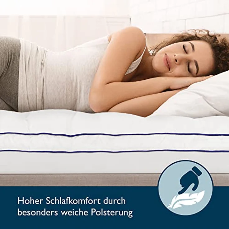 Beautissu BeauNuit MT Base, Komfortschaum Matratzenschoner, 3 cm Druckentlastung, waschbar bis 60°C, für Matratzen bis 40 cm Höhe – Bild 7